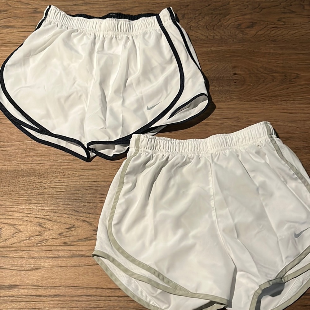2 Pair White Nike Dri Fit shorts- like new condition